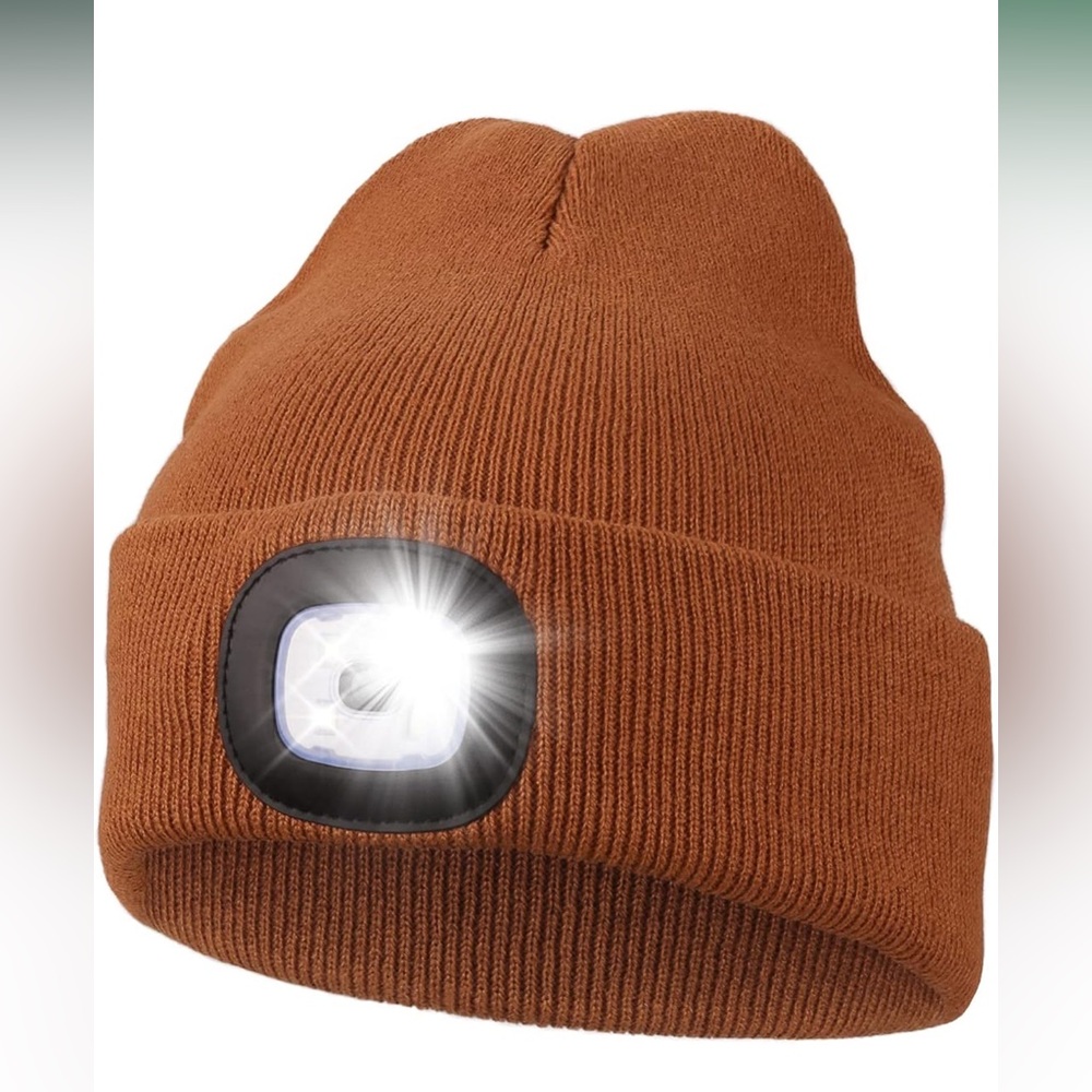 Unisex Hat with Light, USB Rechargeable Hands Free Headlamp LED Beanie‎ NWT